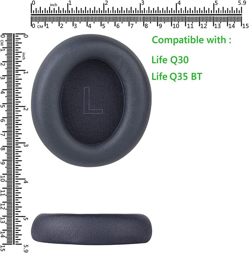 Replacement Ear Pads For Anker Soundcore Q30 Q35 Headphones Blue Protein Leather - Image 5